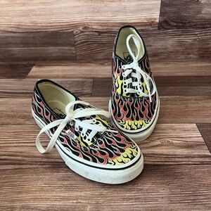 Flame Sneakers with White Laces